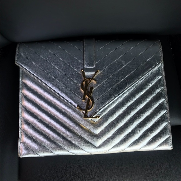 Saint Laurent Handbags - “SOLD” YSL Envelope Chain Bag Gold & Silver
